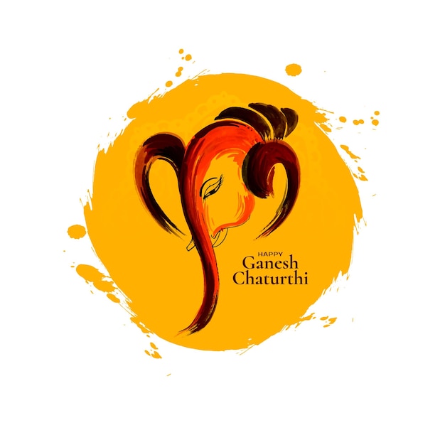 Happy Ganesh Chaturthi Indian traditional festival greeting background