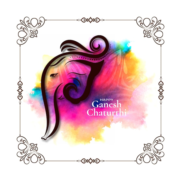 Happy Ganesh Chaturthi Indian traditional festival greeting background