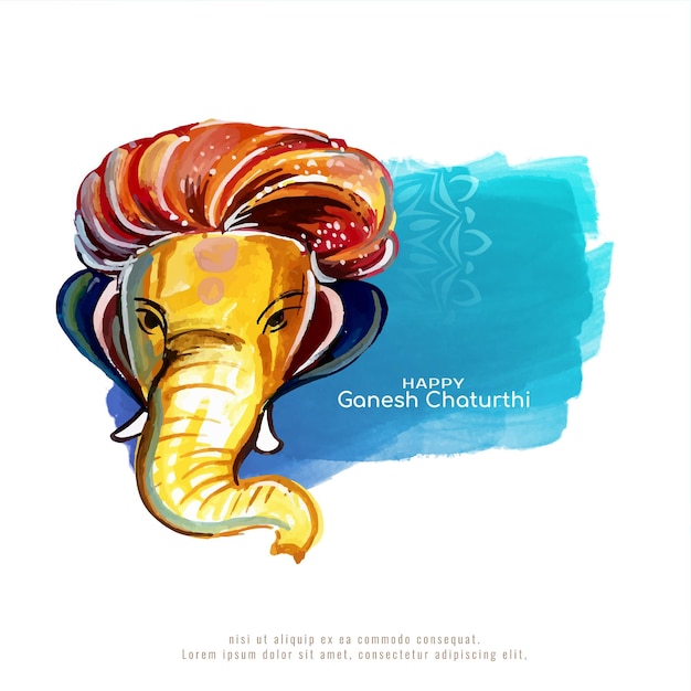 Free Vector happy ganesh chaturthi religious festival mythology background