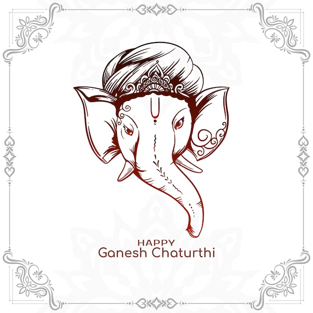 Free Vector happy ganesh chaturthi traditional indian festival background