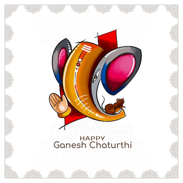 Free vector happy ganesh chaturthi traditional indian festival background