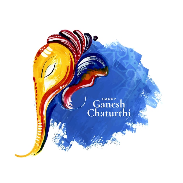 Happy Ganesh Chaturthi traditional Indian festival greeting card