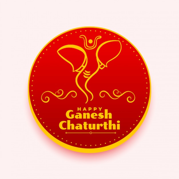 Happy Ganesh chaturthi wishes card creative design