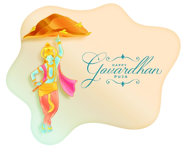 Free Vector happy govardhan puja religious background for annakut ritual vector