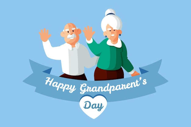 Free Vector happy grandparent's day with older couple