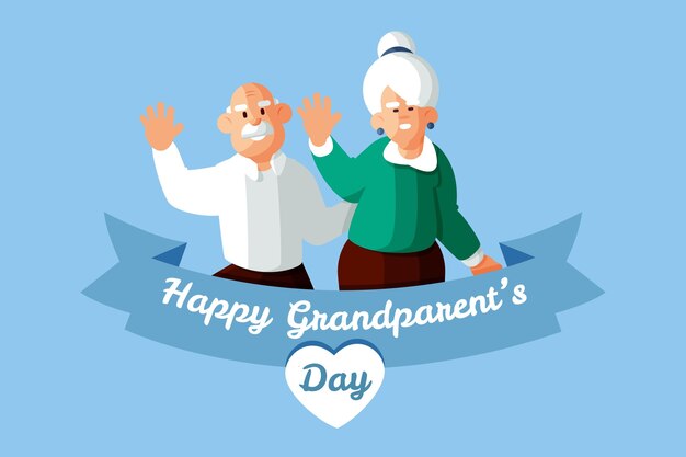 Happy grandparent's day with older couple