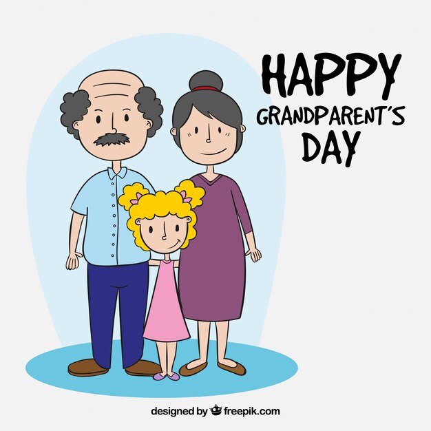 Happy grandparents day background with daughter