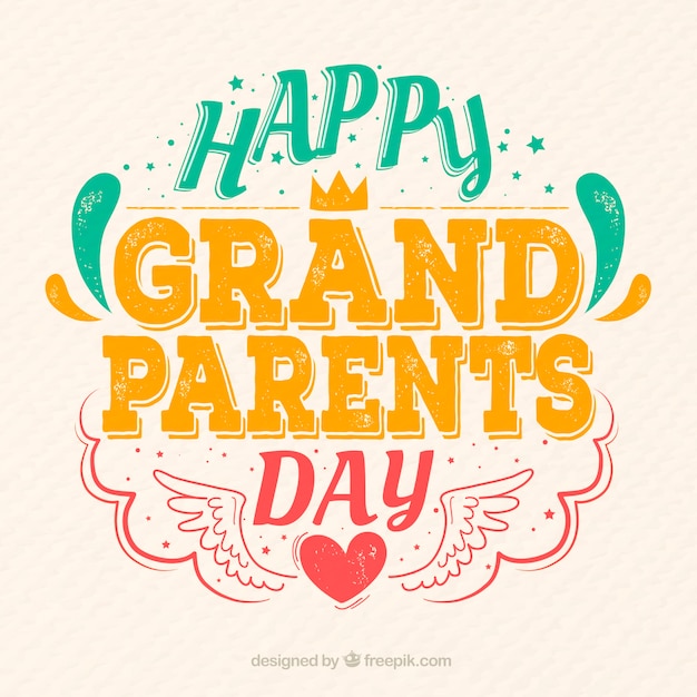 Free Vector happy grandparents day vintage lettering