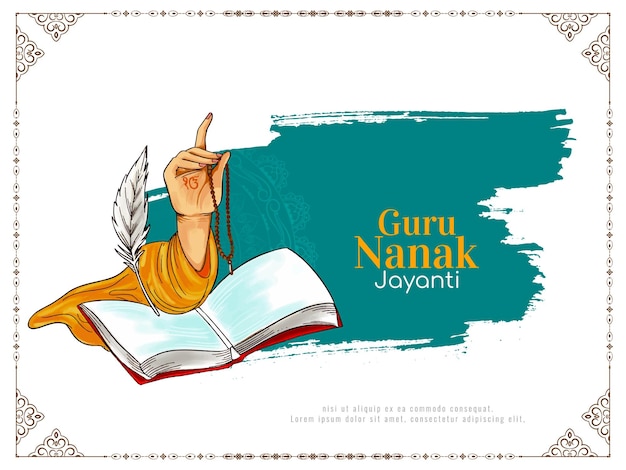 Free Vector happy guru nanak jayanti religious festival celebration card vector