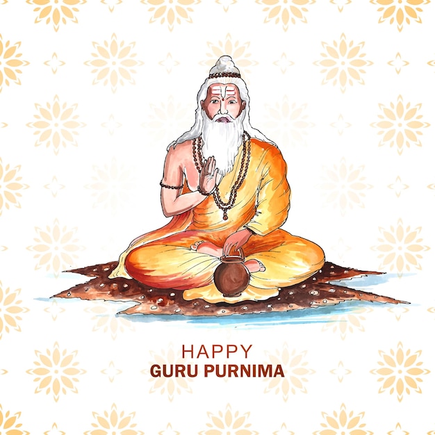 Happy guru Purnima Indian festival card background