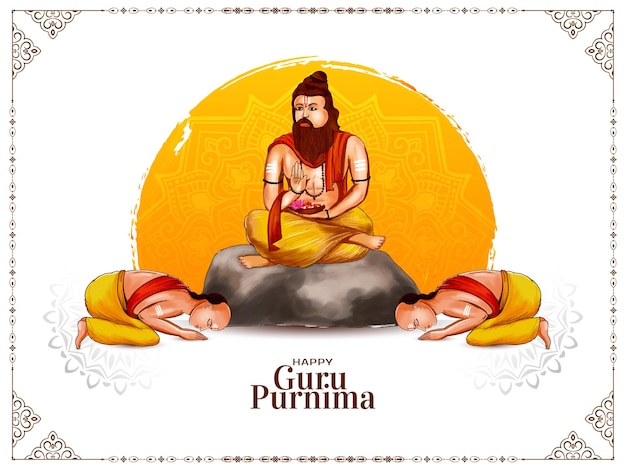 Free Vector happy guru purnima indian religious festival greeting background