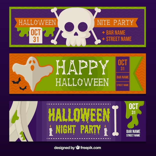 Happy halloween banners