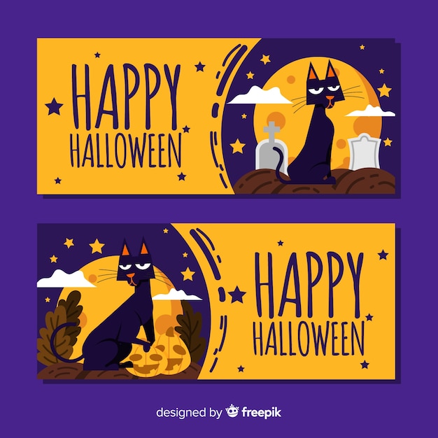 Happy halloween banners