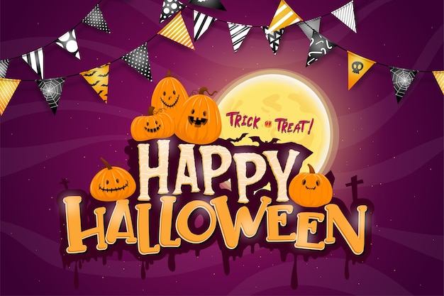 Free Vector happy halloween celebration party