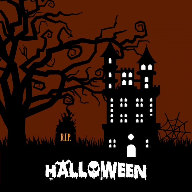 Happy Halloween creative design element with typography vector