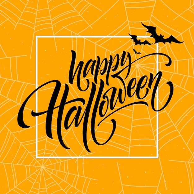 Happy halloween. Hand drawn creative calligraphy and brush pen lettering. Vector illustration EPS10