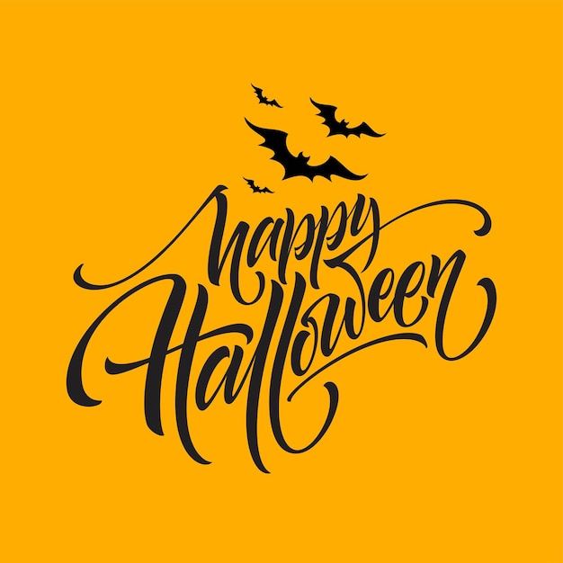 Happy halloween. Hand drawn creative calligraphy and brush pen lettering. Vector illustration EPS10