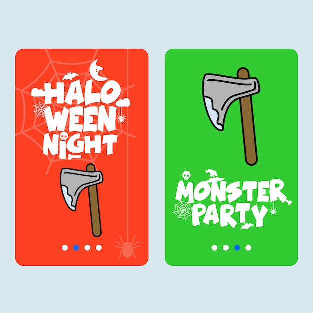 Happy Halloween invitation design with axe vector