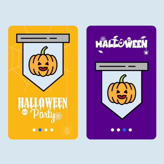 Happy Halloween invitation design with pumpkin vector