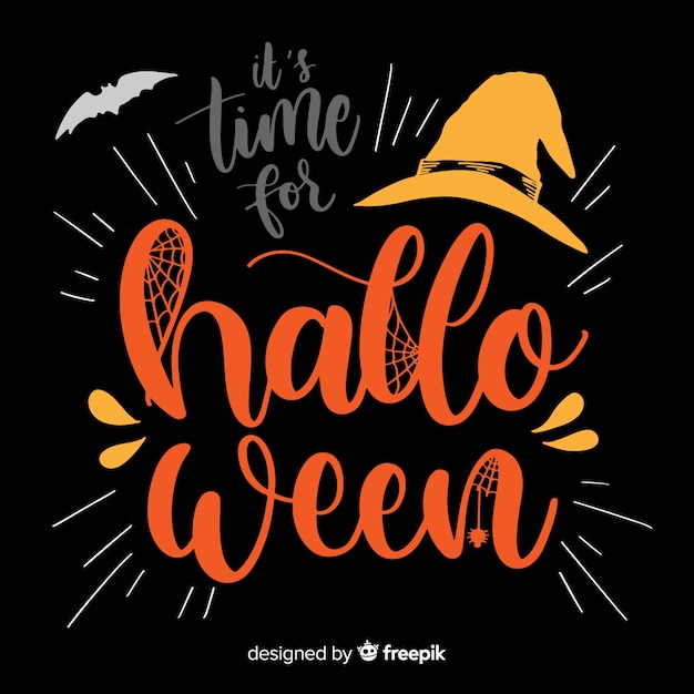 Free vector happy halloween lettering background