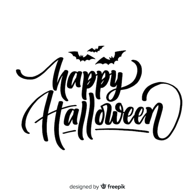 Free vector happy halloween lettering design