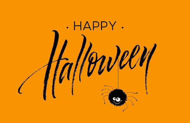 Happy Halloween lettering. Holiday calligraphy for banner, poster, greeting card, party invitation. Vector illustration EPS10