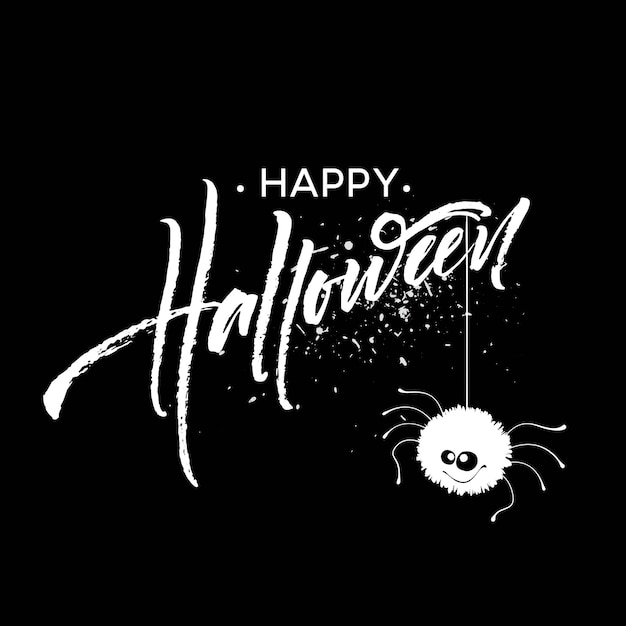 Happy Halloween lettering. Holiday calligraphy for banner, poster, greeting card, party invitation. Vector illustration EPS10