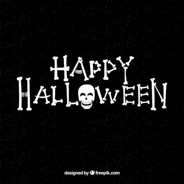 Happy halloween lettering with skull