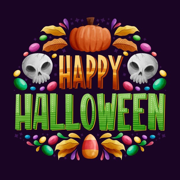 Happy halloween lettering