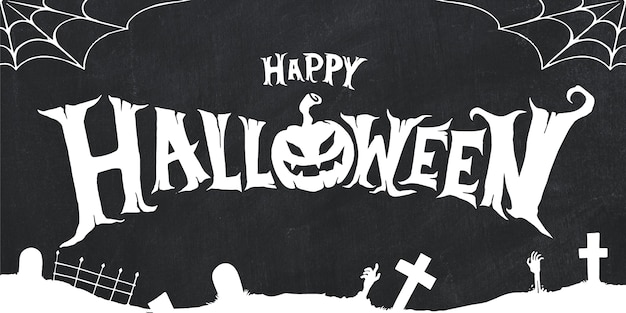 Free vector happy halloween lettering