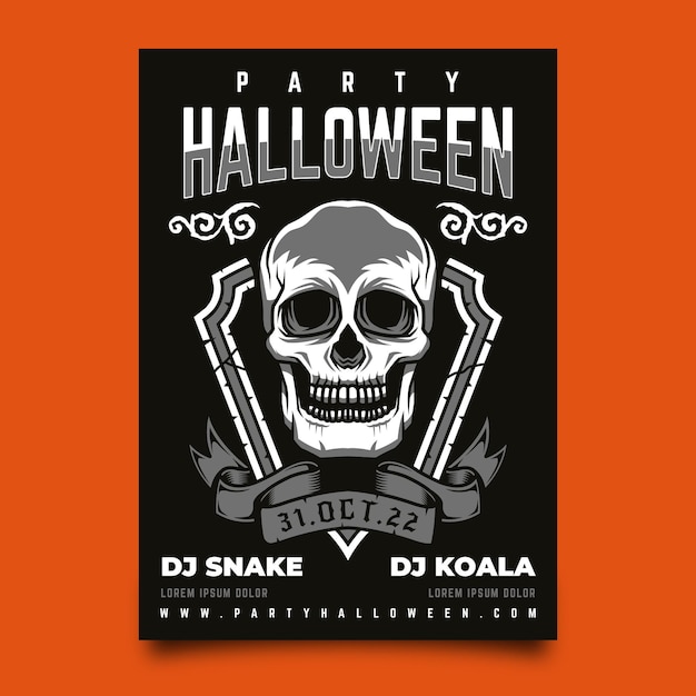 Happy halloween party poster concept