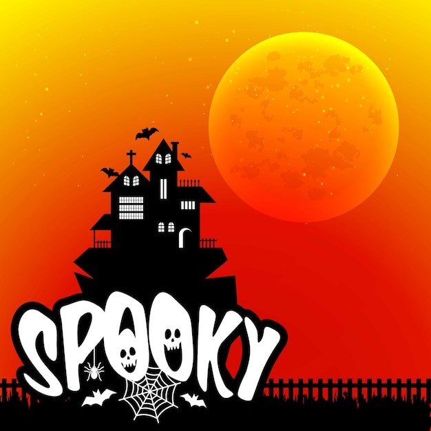 Free vector happy halloween scary night background