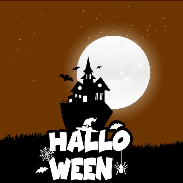 Free vector happy halloween scary night background