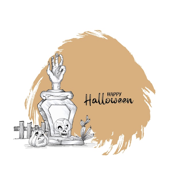 Free Vector happy halloween spooky horror festival celebration background design