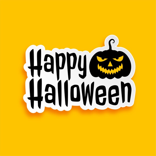 Happy halloween sticker design in flat style