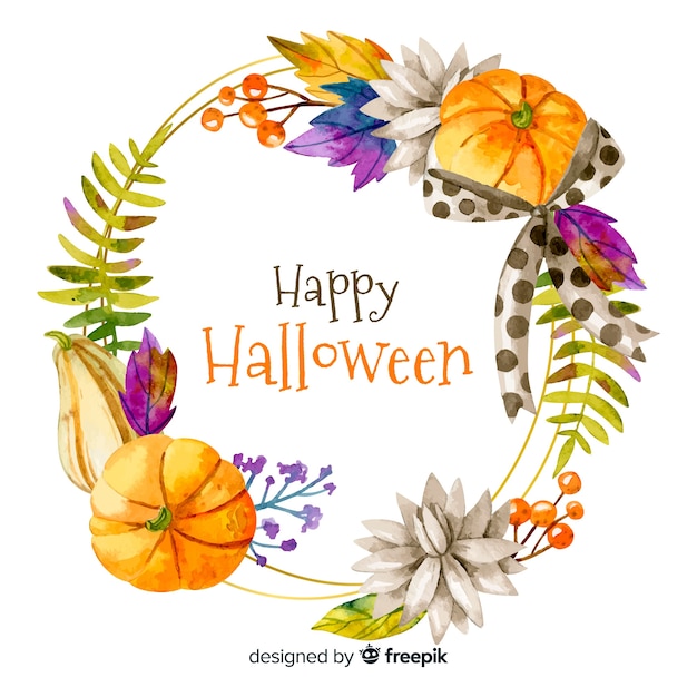 Happy halloween watercolor frame