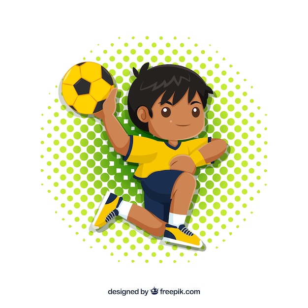 Free Vector happy handball player with flat design