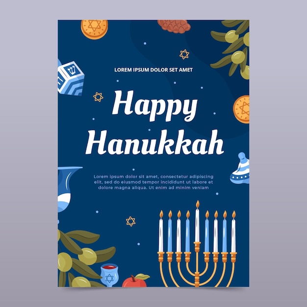 Happy hanukkah poster design