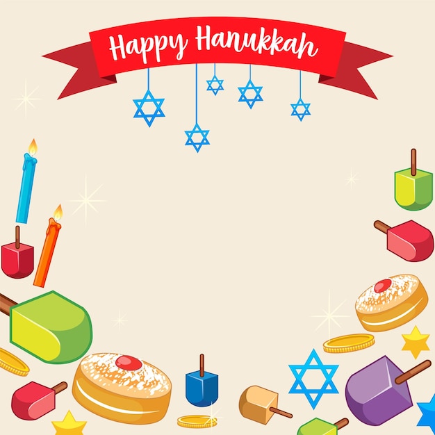 Free Vector happy hanukkah poster template