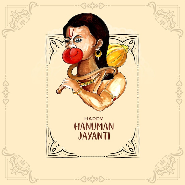 Free Vector happy hanuman jayanti festival celebration background design