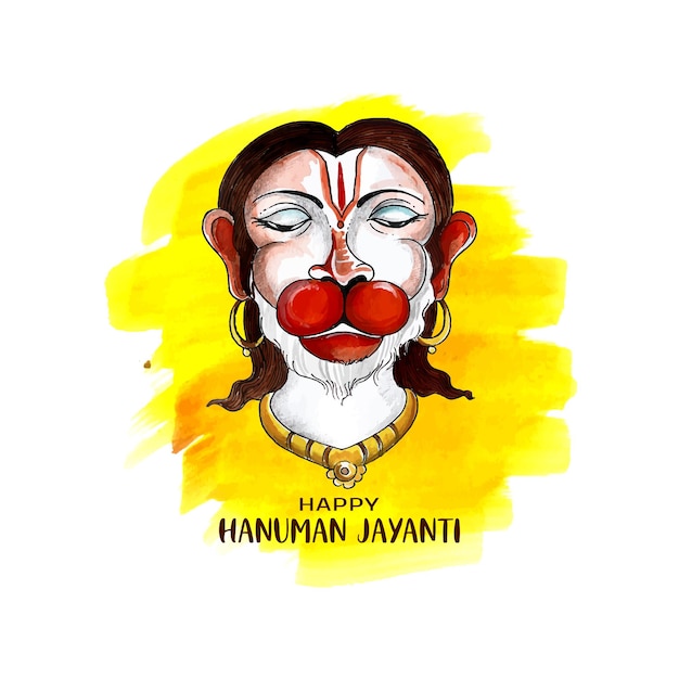 Free Vector happy hanuman jayanti indian religious festival background