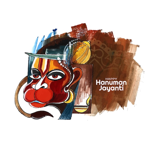 Free Vector happy hanuman jayanti indian religious festival background