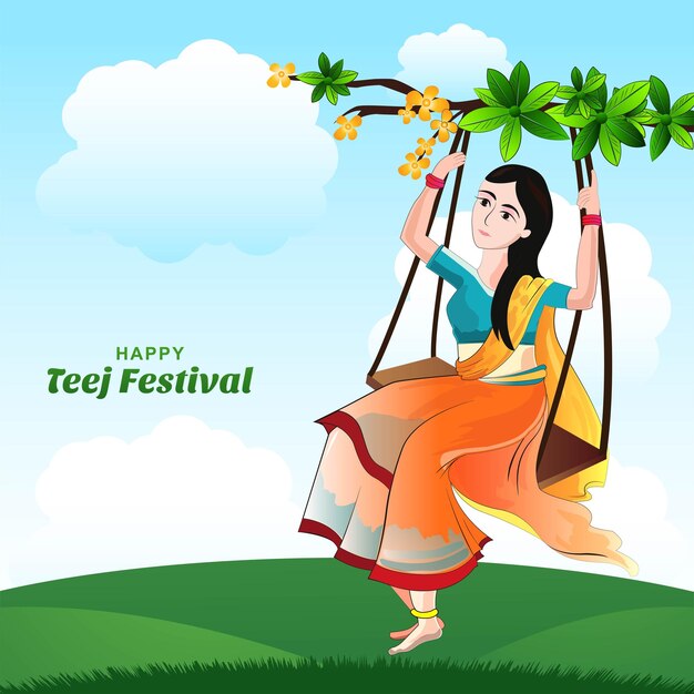 Happy hariyali teej indian festival card background