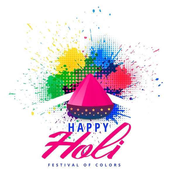 happy holi abstract colorful splash background