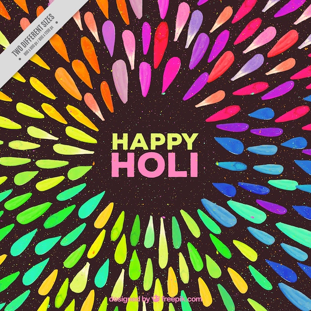 Free Vector happy holi background with abstract watercolor shapes