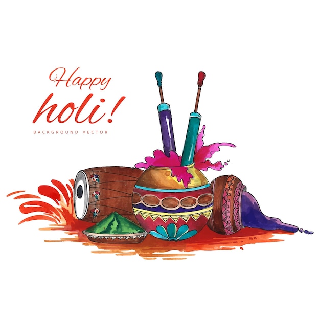 Free vector happy holi colorful background for festival of colors