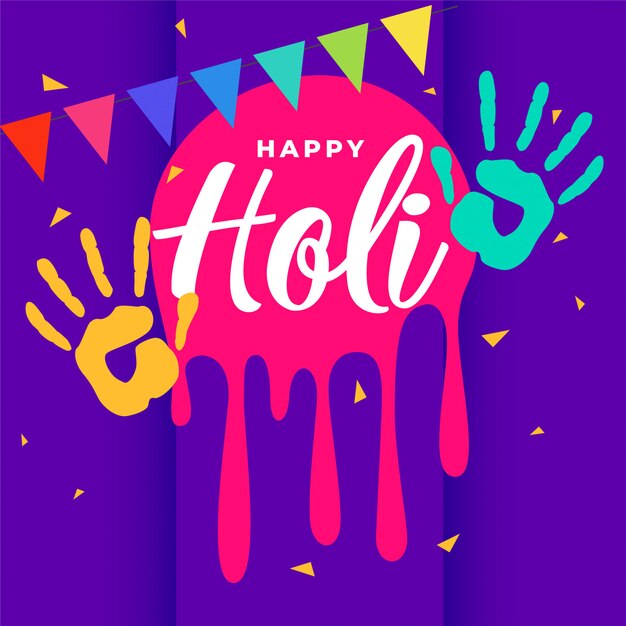 Happy holi colorful greeting background