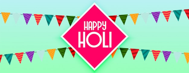 Happy holi decorative festival celebration banner