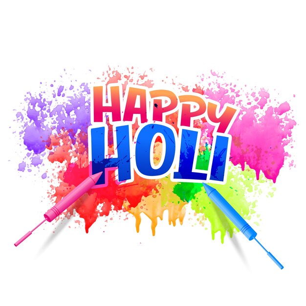 happy holi design with watercolor splash