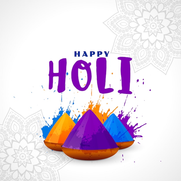 Happy holi festival card colorful background